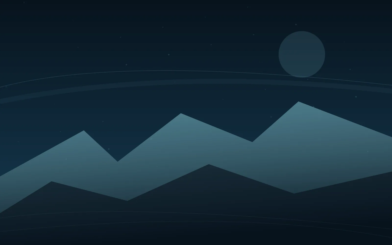 Abstract polar night illustration 2 with geometric snow ridges; site decoration, not game footage