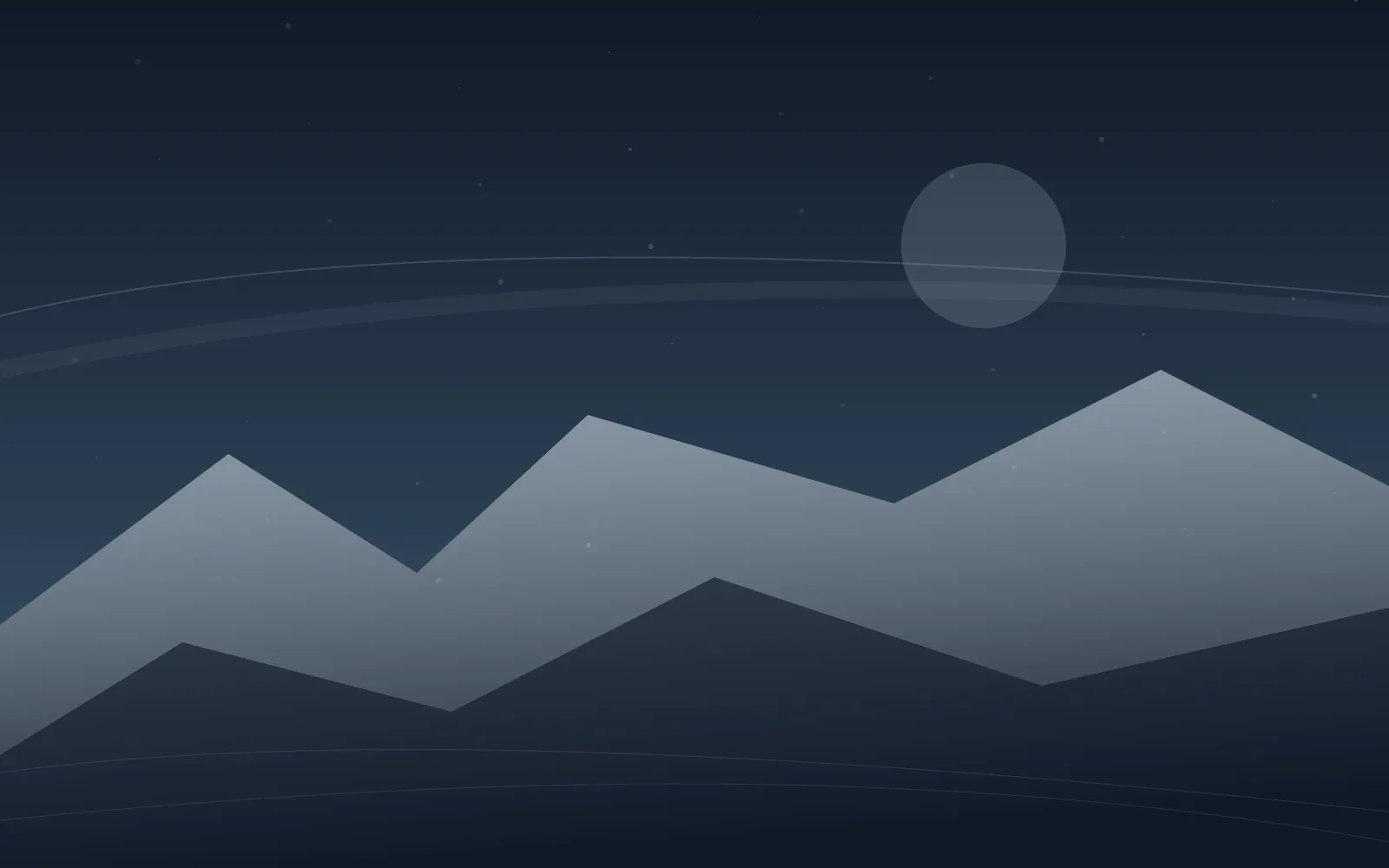 Abstract polar night illustration 3 with geometric snow ridges; site decoration, not game footage