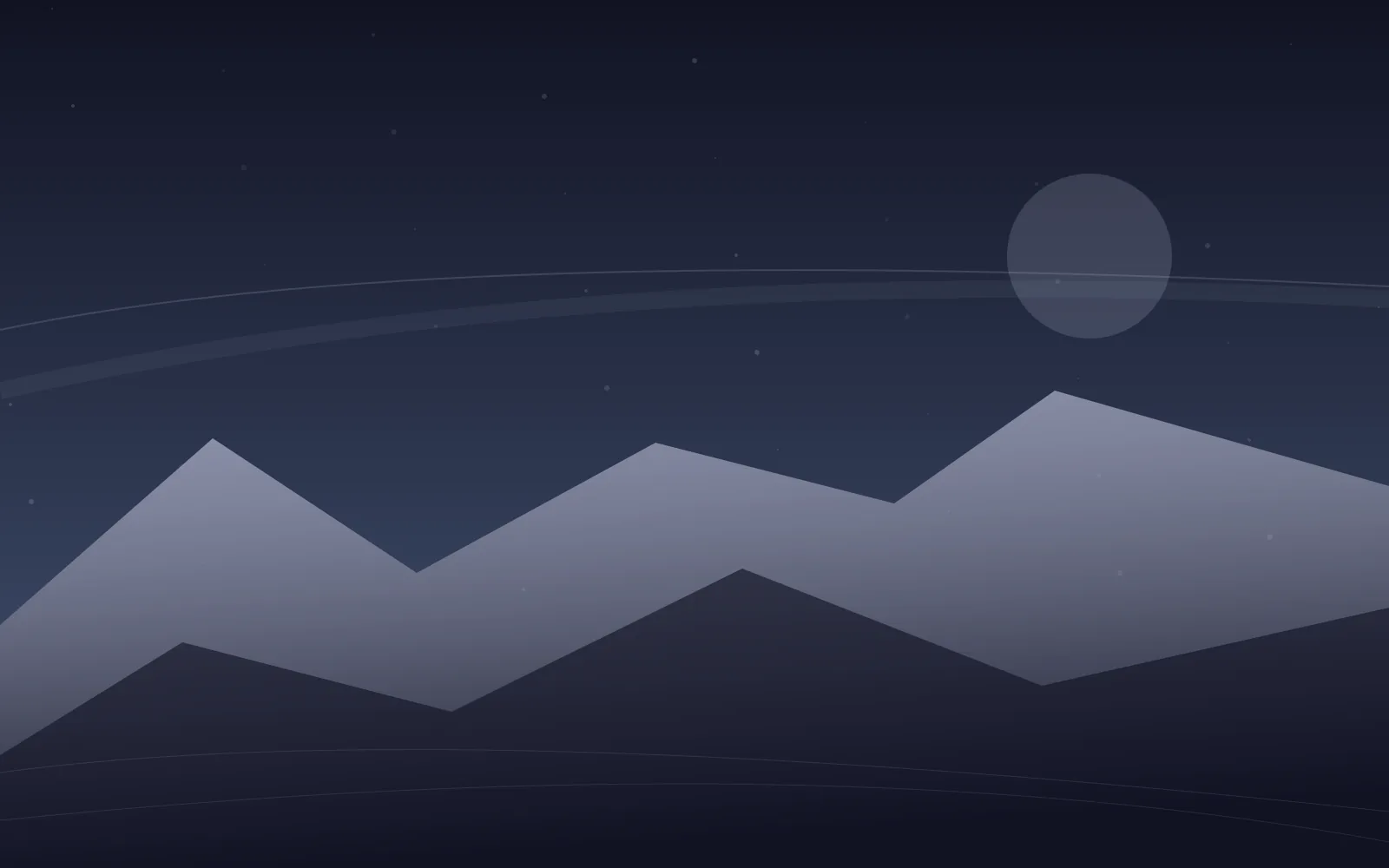 Abstract polar night illustration 5 with geometric snow ridges; site decoration, not game footage