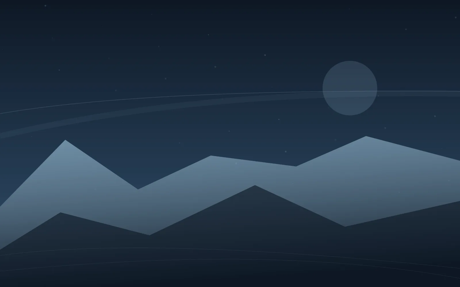 Abstract polar night illustration 7 with geometric snow ridges; site decoration, not game footage