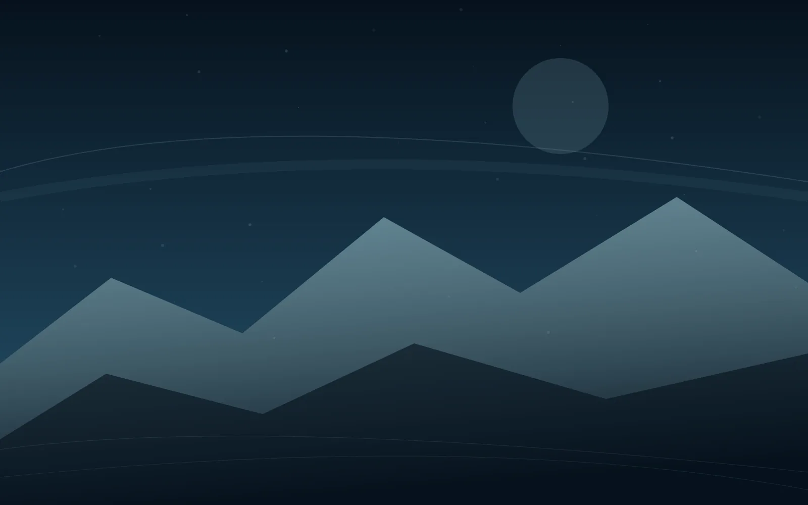 Abstract polar night illustration with layered ice ridges; site decoration, not game footage